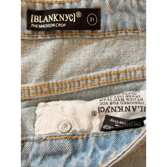NWT Blank NYC The Madison Crop High Rise Crop Light Wash Distressed Size 31 - Picture 5 of 7